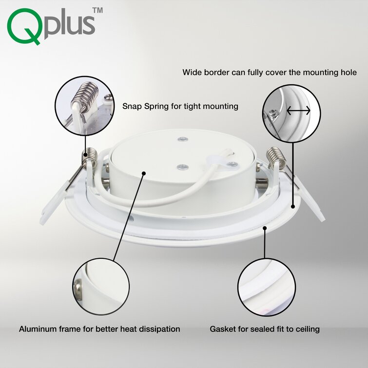 QPLUS 4 Inch 5000K Adjustable Eyeball Gimbal LED Recessed Light